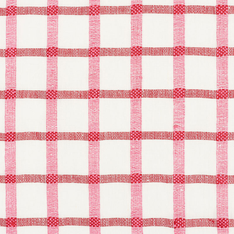 Schumacher Pauline Check Casement Rose Fabric 72072