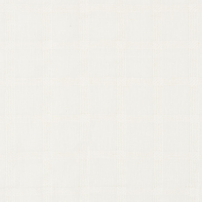 Schumacher Pauline Check Casement Whitework Fabric 72073