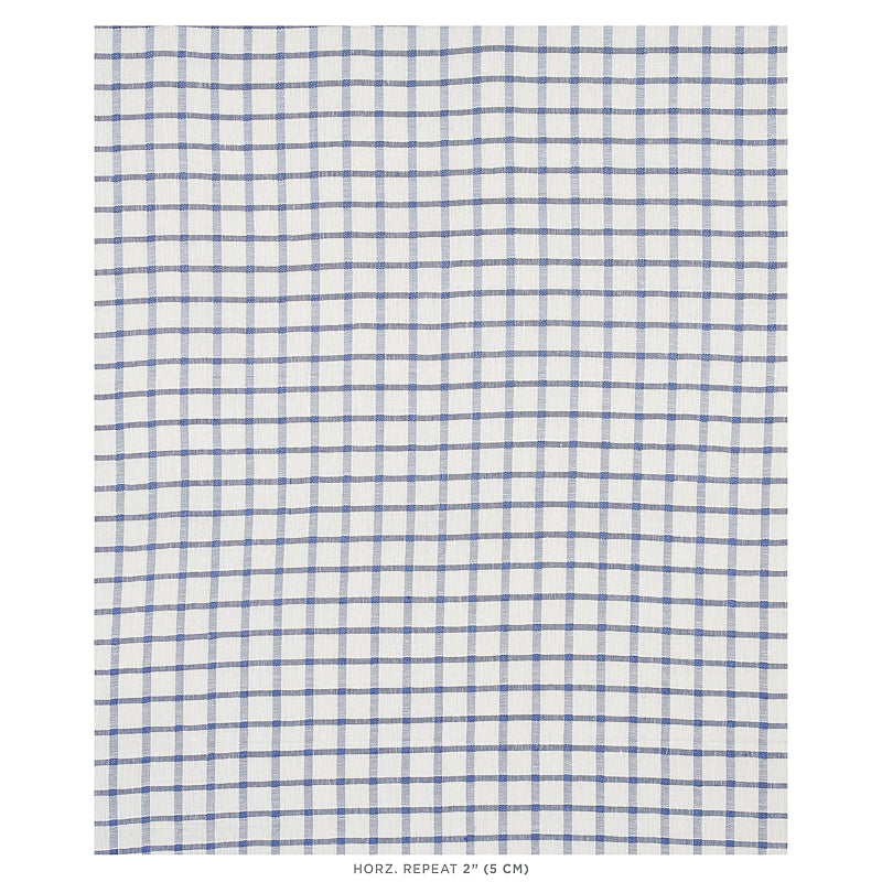 Schumacher Pauline Check Casement Blue Fabric 72075