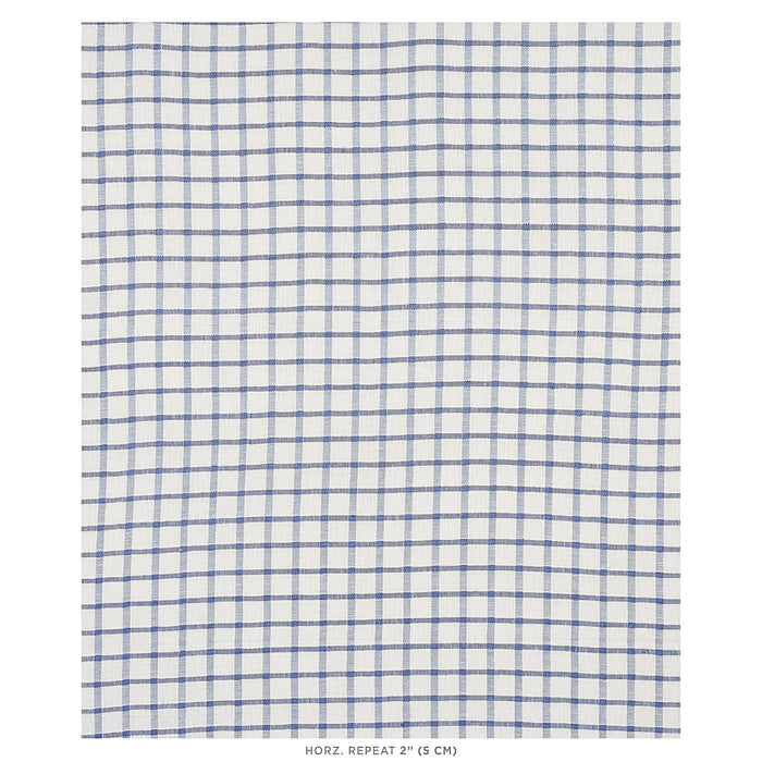 Schumacher Pauline Check Casement Blue Fabric 72075