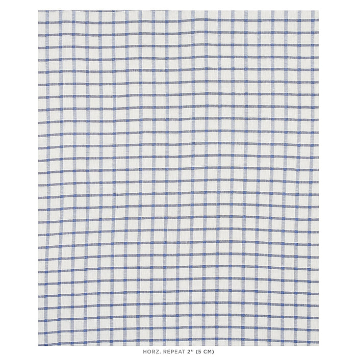 Schumacher Pauline Check Casement Blue Fabric Sample 72075