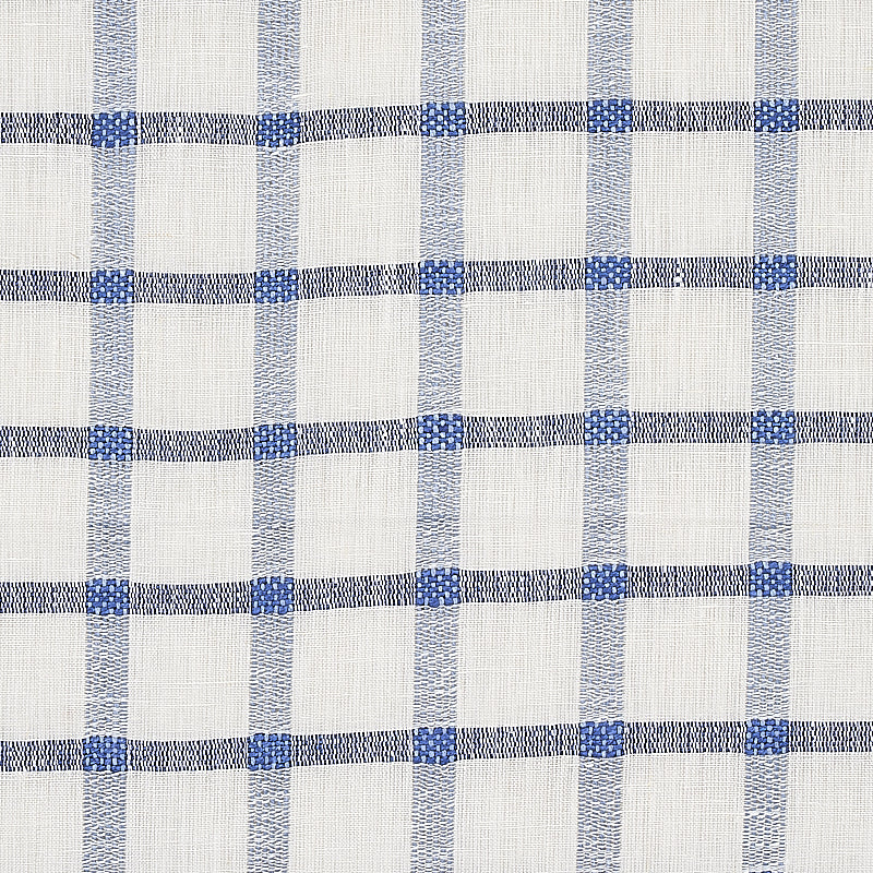 Schumacher Pauline Check Casement Blue Fabric 72075