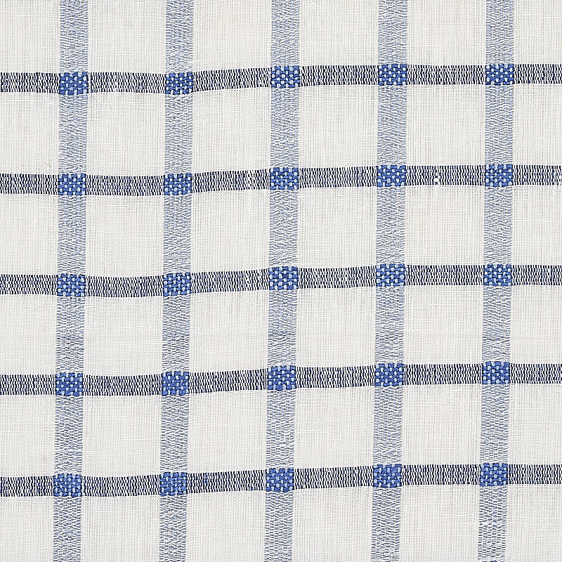 Schumacher Pauline Check Casement Blue Fabric Sample 72075