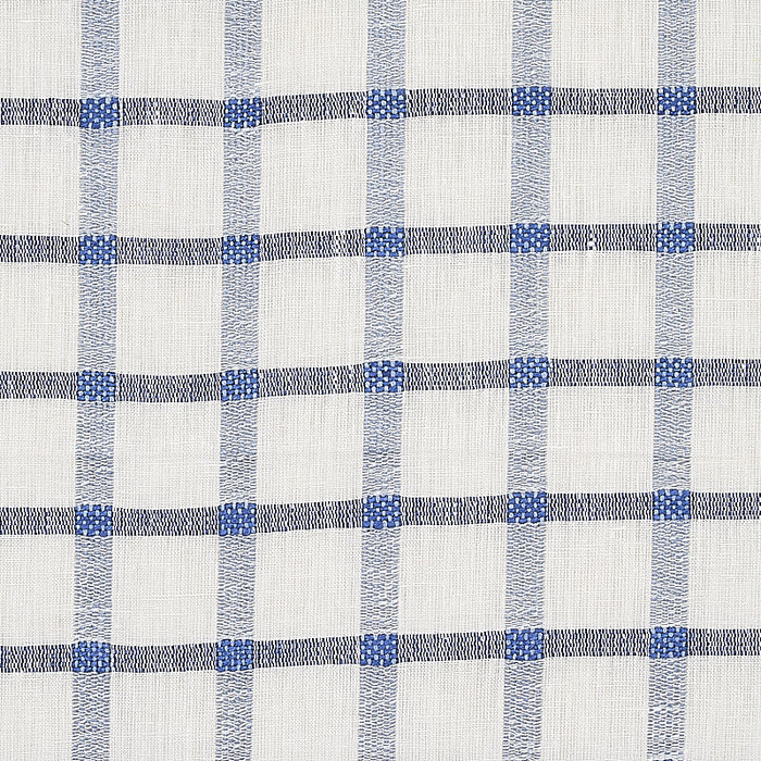 Schumacher Pauline Check Casement Blue Fabric Sample 72075