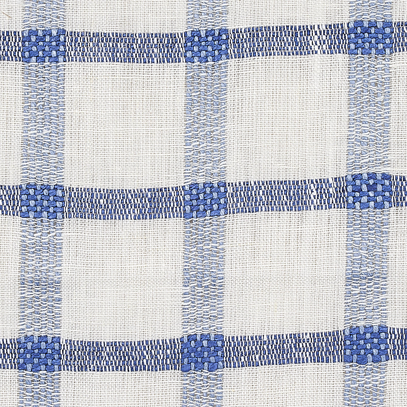 Schumacher Pauline Check Casement Blue Fabric 72075