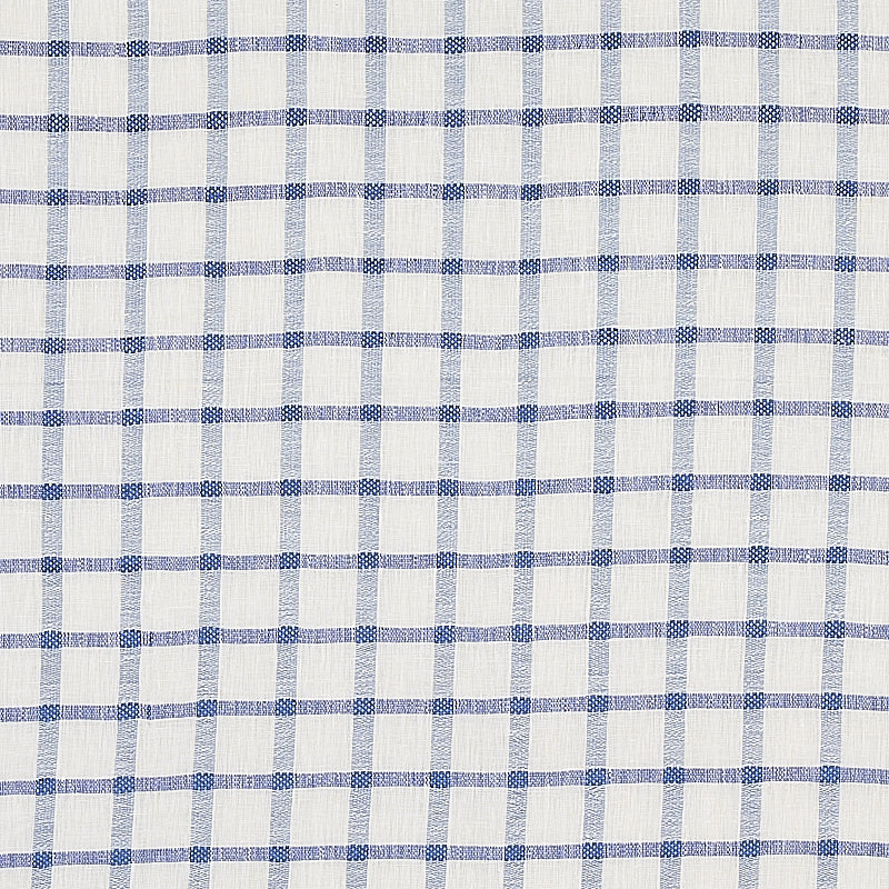 Schumacher Pauline Check Casement Blue Fabric 72075