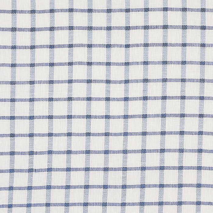 Schumacher Pauline Check Casement Blue Fabric Sample 72075