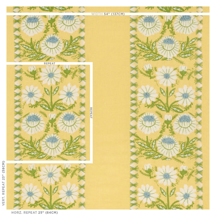 Schumacher Marguerite Embroidery Buttercup Fabric 72333