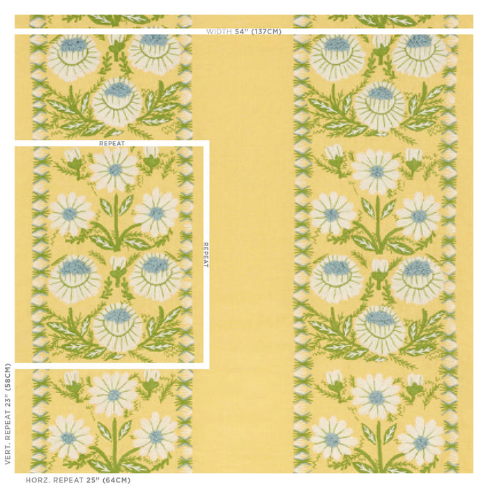 Schumacher Marguerite Embroidery Buttercup Fabric Sample 72333