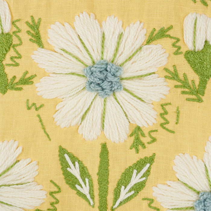 Schumacher Marguerite Embroidery Buttercup Fabric 72333