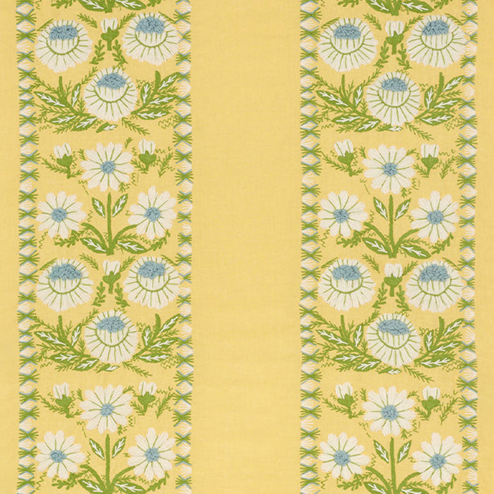 Schumacher Marguerite Embroidery Buttercup Fabric Sample 72333