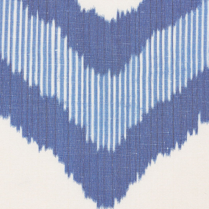 Schumacher Chevron Ikat Blue Fabric 72630