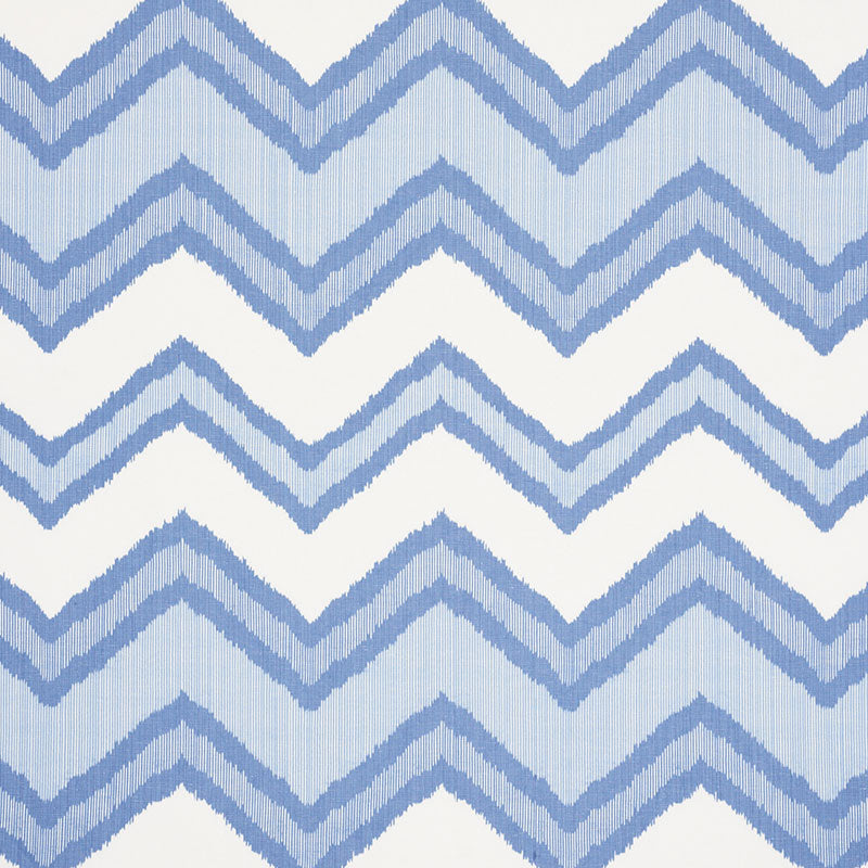 Schumacher Chevron Ikat Blue Fabric 72630