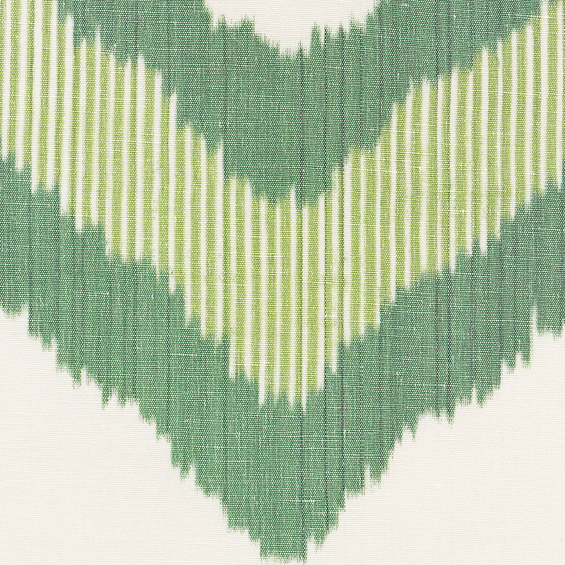 Schumacher Chevron Ikat Green Fabric 72631