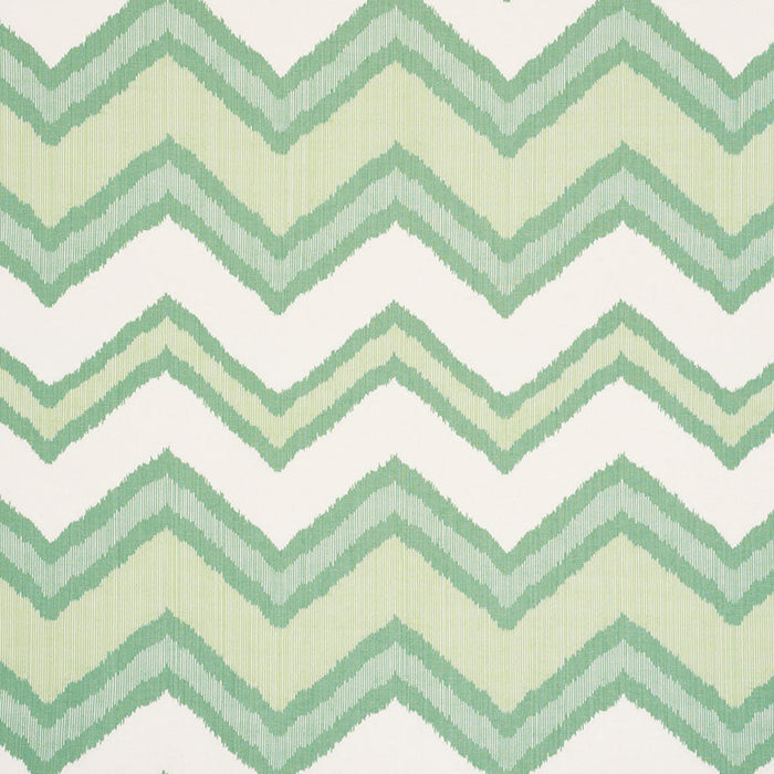 Schumacher Chevron Ikat Green Fabric Sample 72631