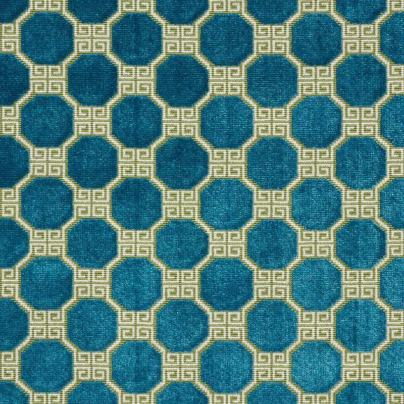 Schumacher Octavia Velvet Peacock Fabric 72794