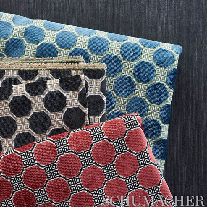 Schumacher Octavia Velvet Peacock Fabric 72794