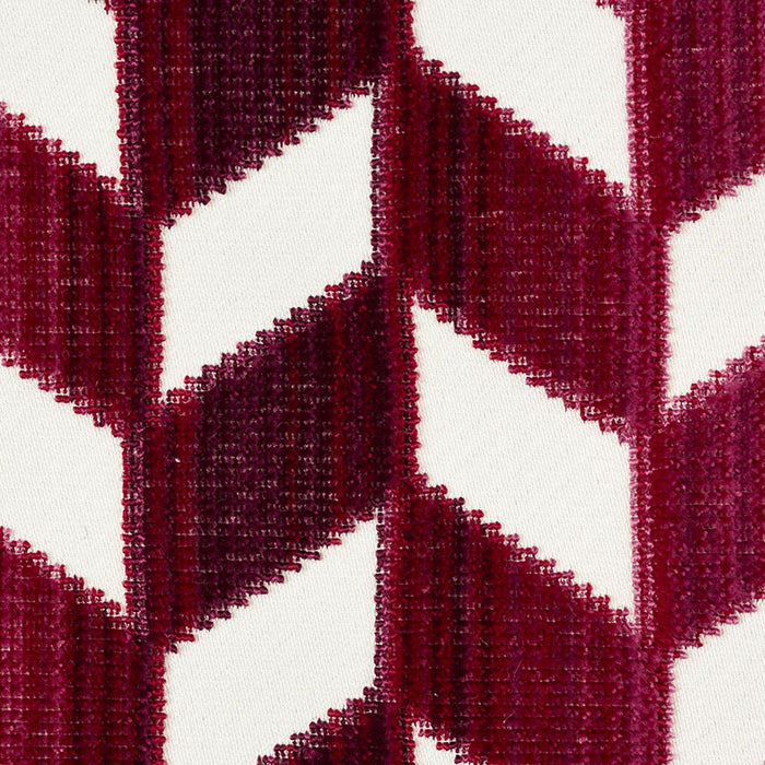 Schumacher Chevron Strie Velvet Garnet Fabric 72812