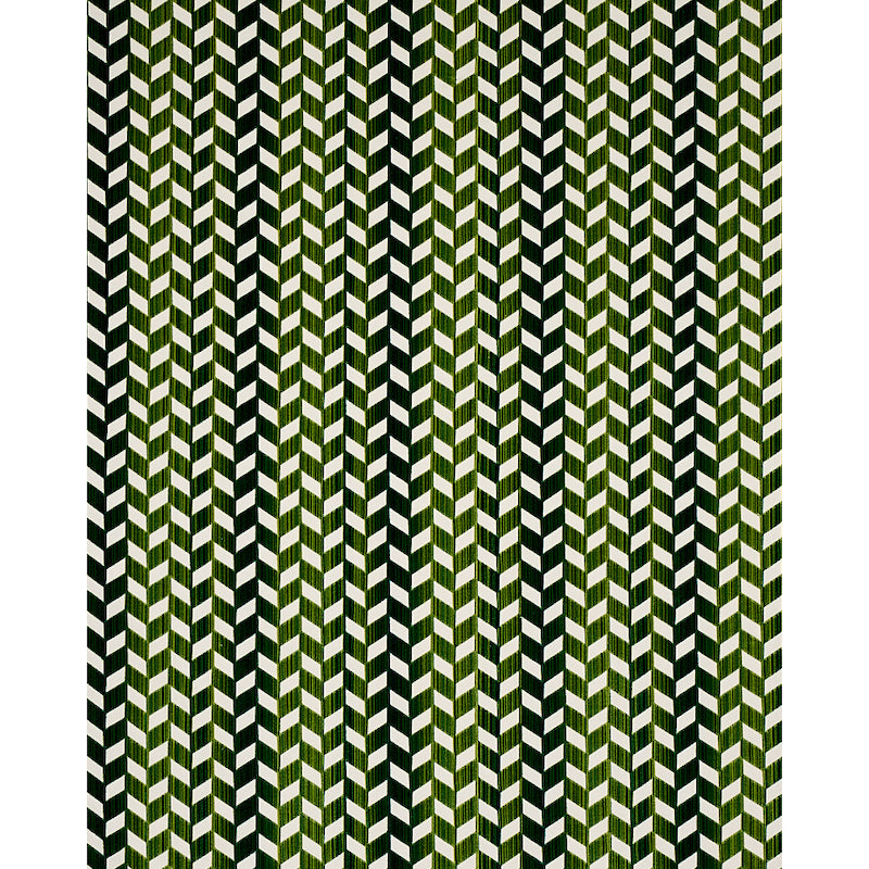 Schumacher Chevron Strie Velvet Emerald Fabric 72814