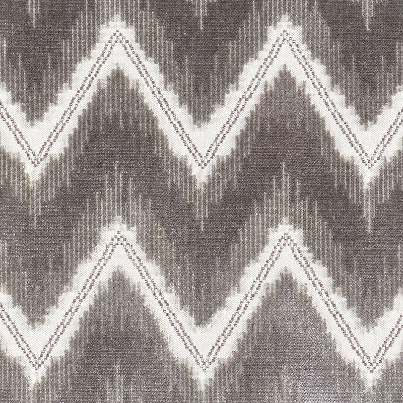 Schumacher Chevron Velvet Grey Fabric 72841