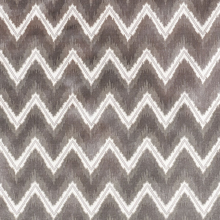 Schumacher Chevron Velvet Grey Fabric Sample 72841