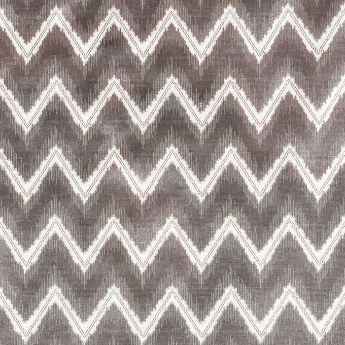 Schumacher Chevron Velvet Grey Fabric 72841