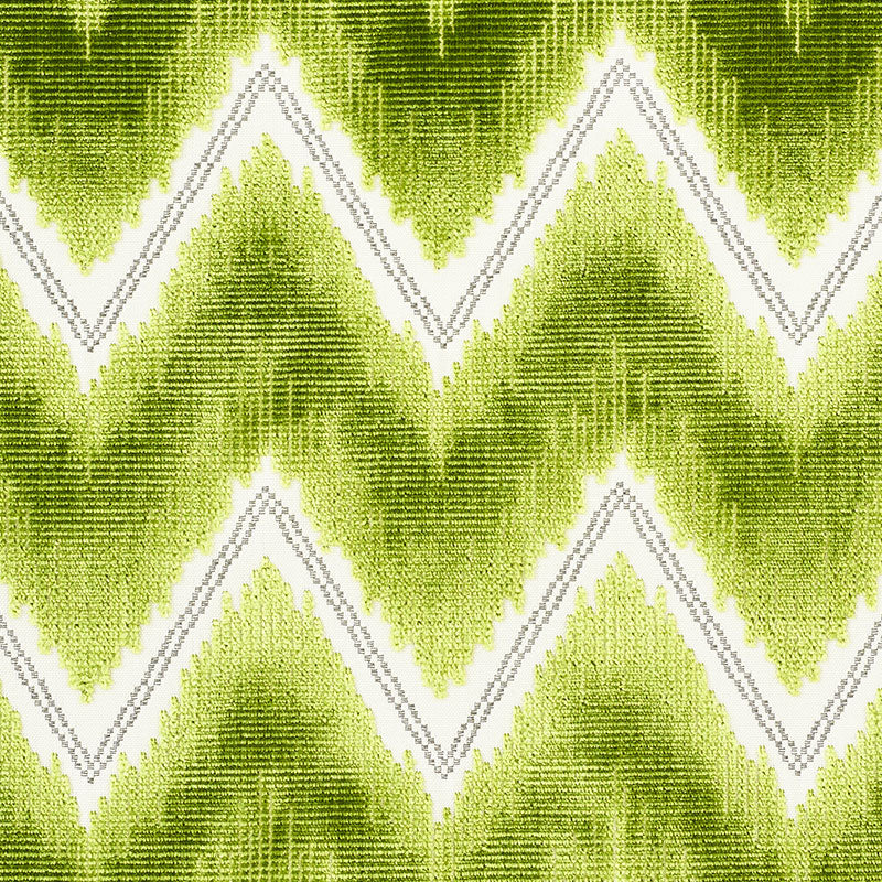 Schumacher Chevron Velvet Leaf Fabric Sample 72843