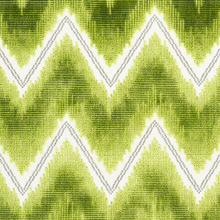 Schumacher Chevron Velvet Leaf Fabric 72843