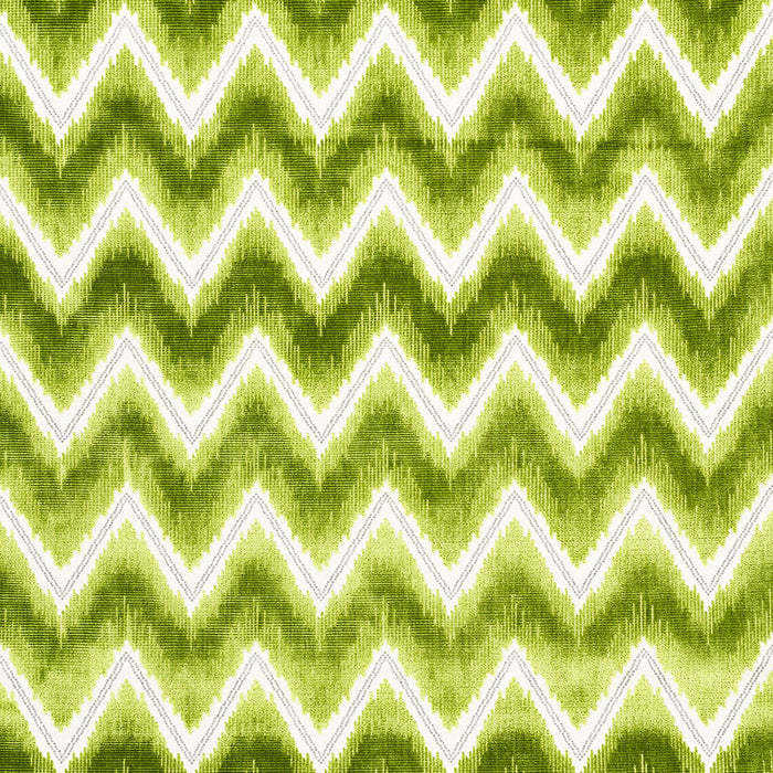 Schumacher Chevron Velvet Leaf Fabric 72843