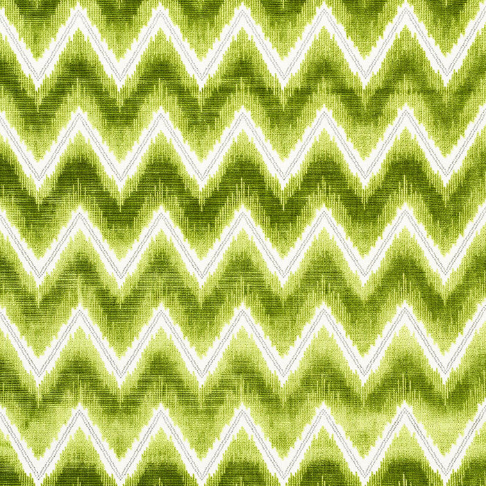 Schumacher Chevron Velvet Leaf Fabric Sample 72843