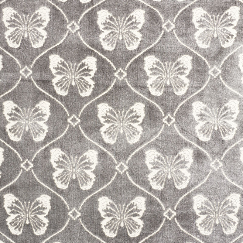 Schumacher Papillon Velvet Pewter Fabric 72961