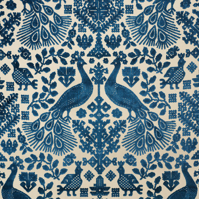 Schumacher Pavone Velvet Peacock Fabric Sample 72973