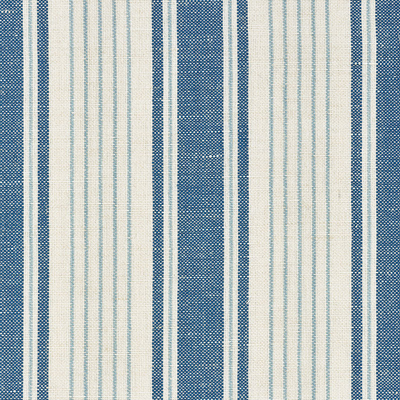 Schumacher Ojai Stripe Prussian Blue Fabric 73000