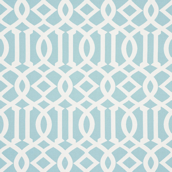 Schumacher Imperial Trellis Indoor/Outdoor Aqua Fabric Sample 73161