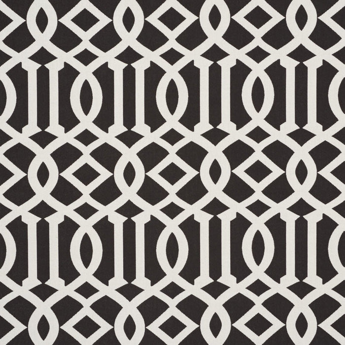 Schumacher Imperial Trellis Indoor/Outdoor Black Fabric Sample 73162