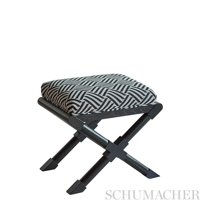 Schumacher Cross Hatch Black Fabric Sample 73451