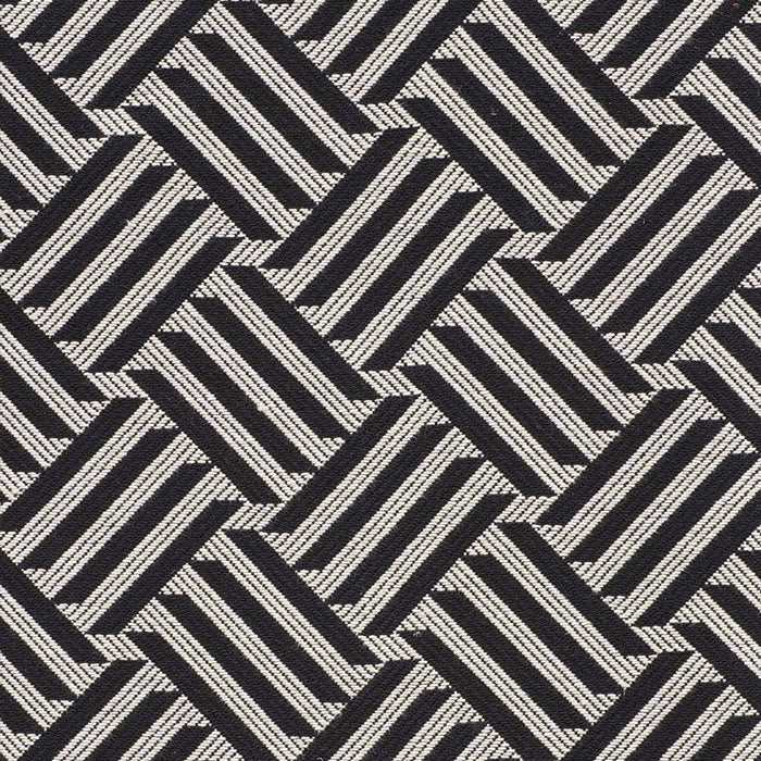 Schumacher Cross Hatch Black Fabric Sample 73451