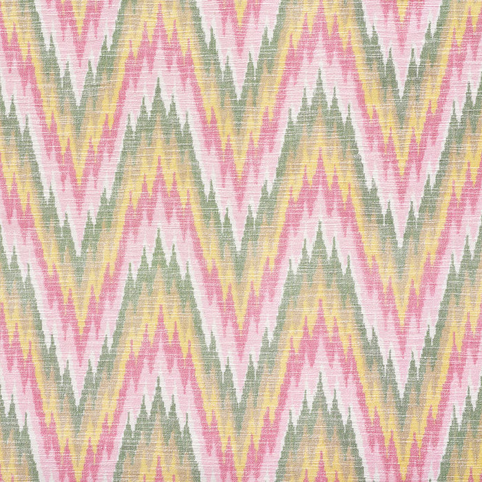 Schumacher Ibiza Flamestitch Spring Fabric Sample 73461