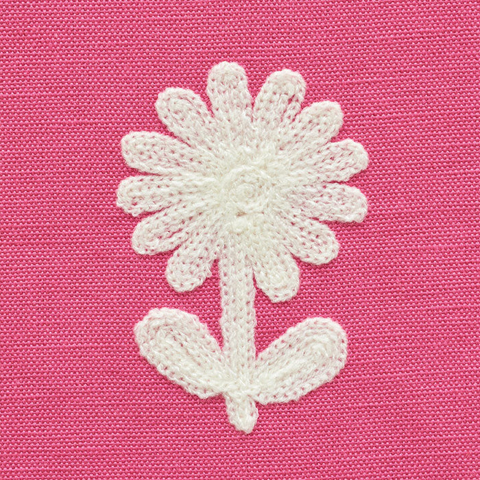 Schumacher Paley Embroidery Pink Fabric Sample 73481