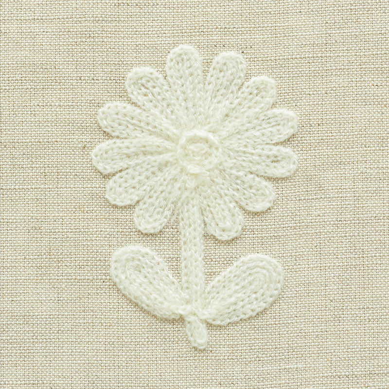 Schumacher Paley Embroidery Natural Fabric 73482