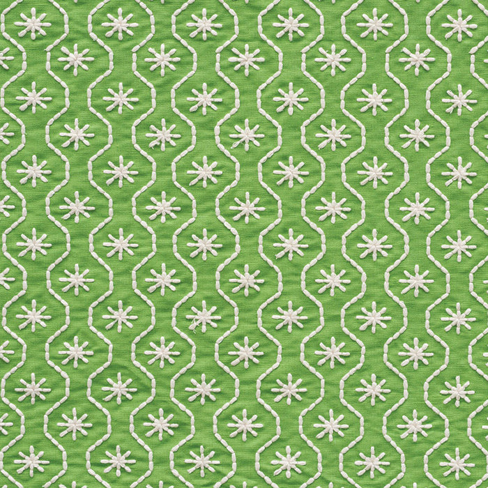 Schumacher Gigi Embroidery Green Fabric 73490