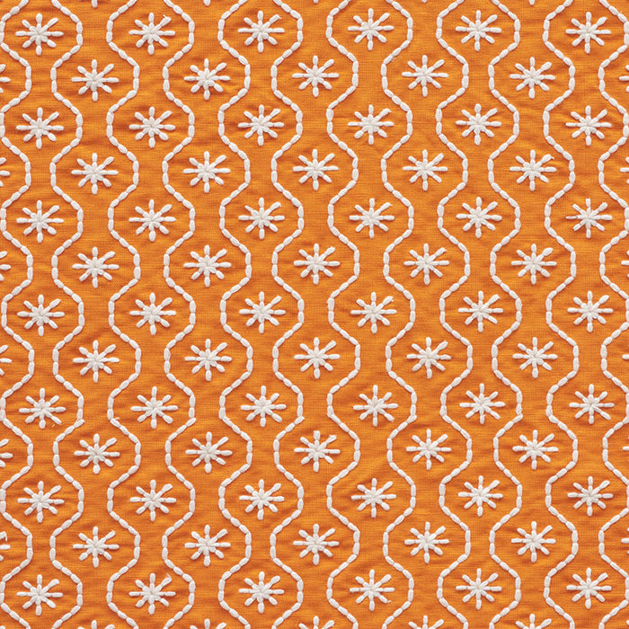 Schumacher Gigi Embroidery Orange Fabric 73491