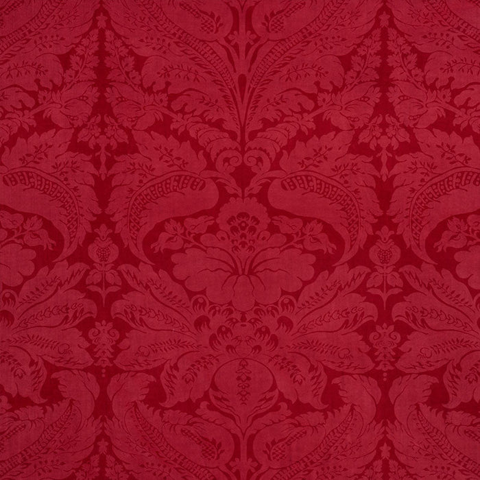 Schumacher Cordwain Velvet Red Fabric Sample 73952