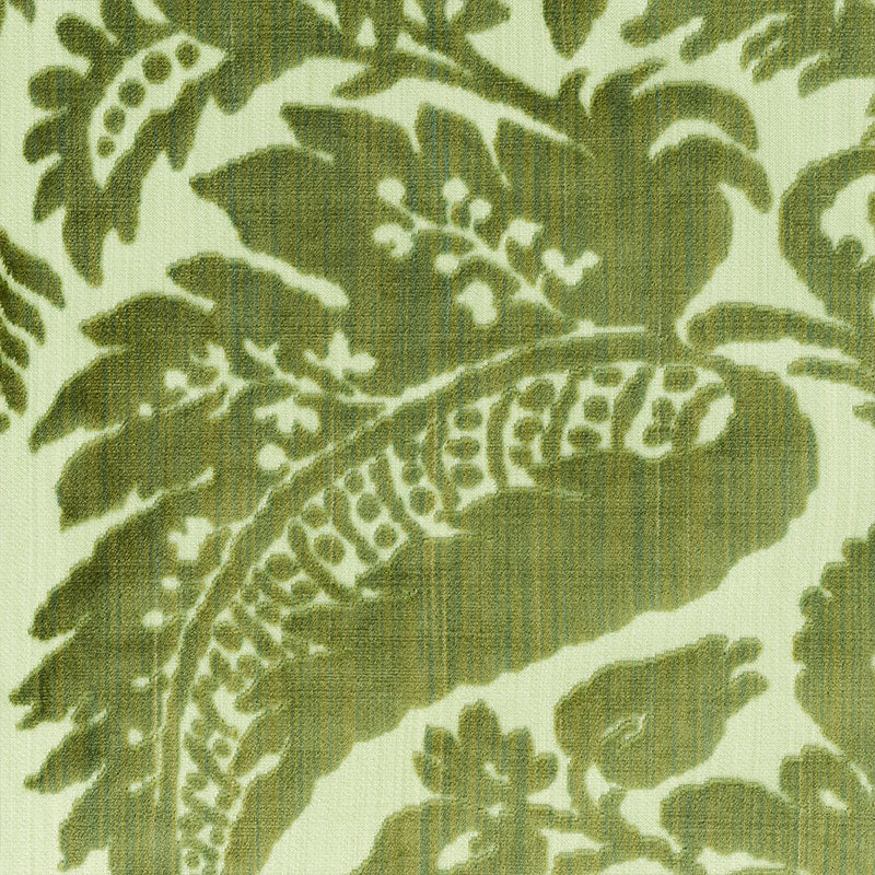 Schumacher Pavia Silk Velvet Olivine Fabric Sample 73980