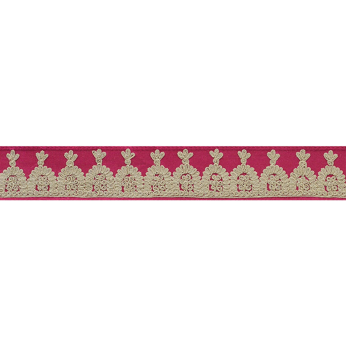 Schumacher Noelia Embroidered Tape Garnet Trim 74152