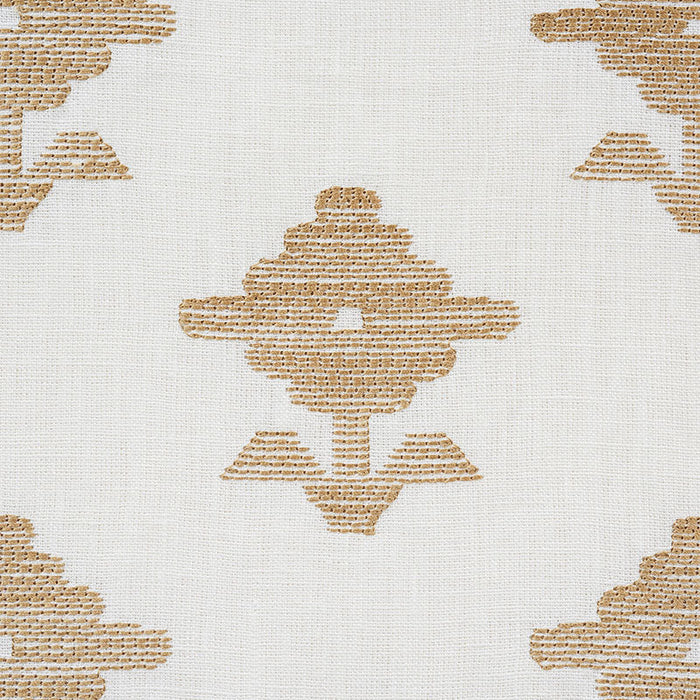 Schumacher Rubia Embroidery Ivory Fabric Sample 74160