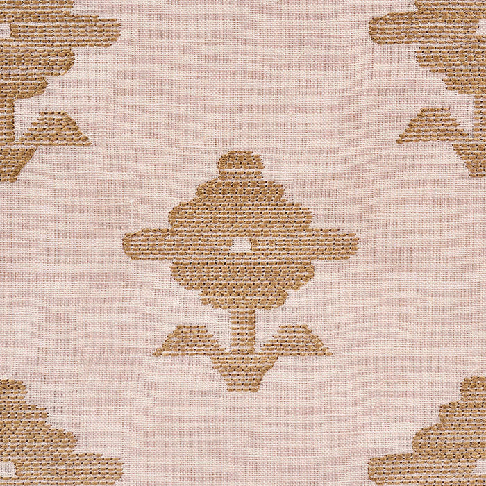 Schumacher Rubia Embroidery Blush Fabric 74161