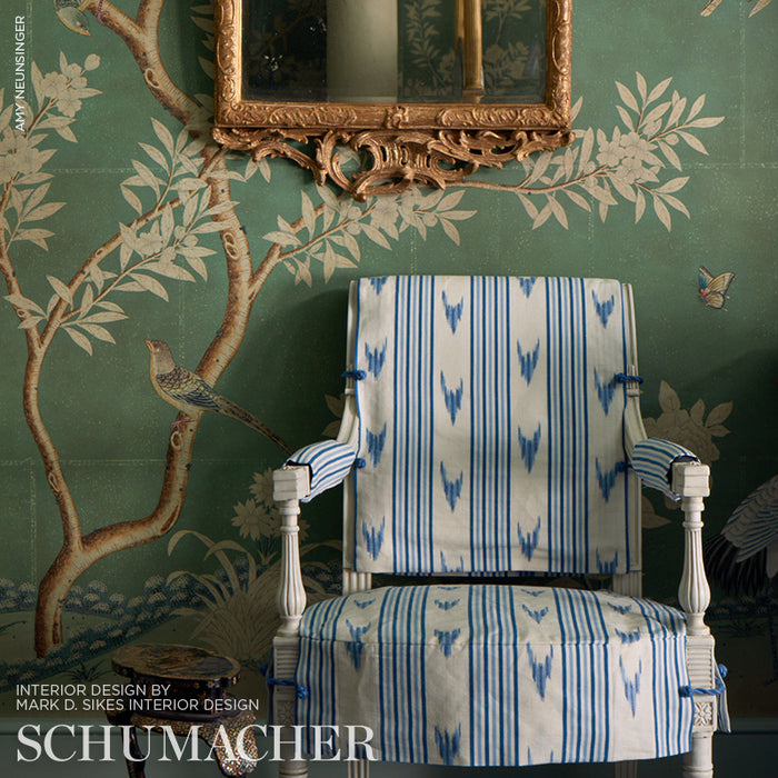 Schumacher Santa Barbara Ikat Indigo Fabric 74220