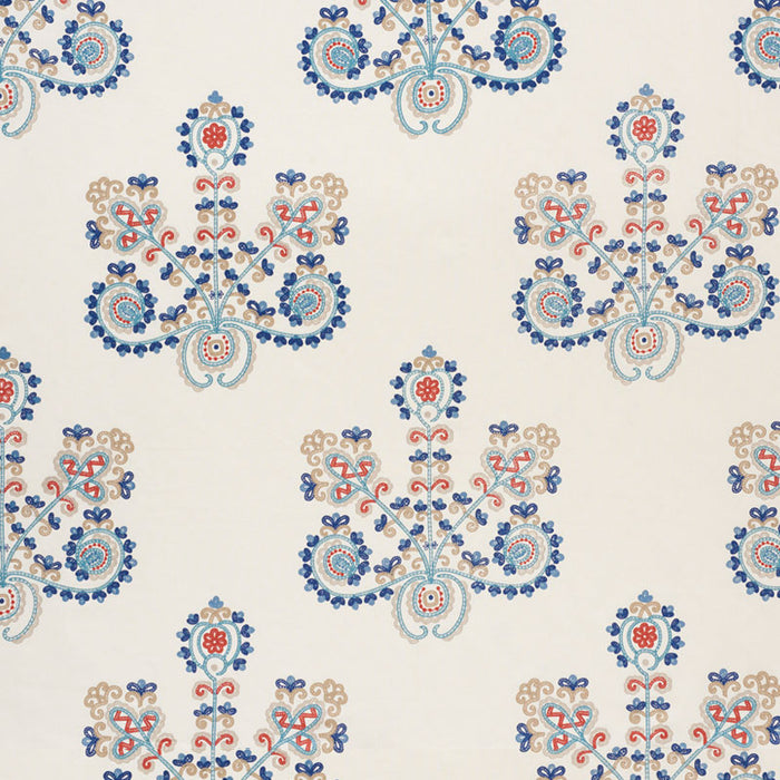 Schumacher Estrella Indigo Spice Fabric 74450