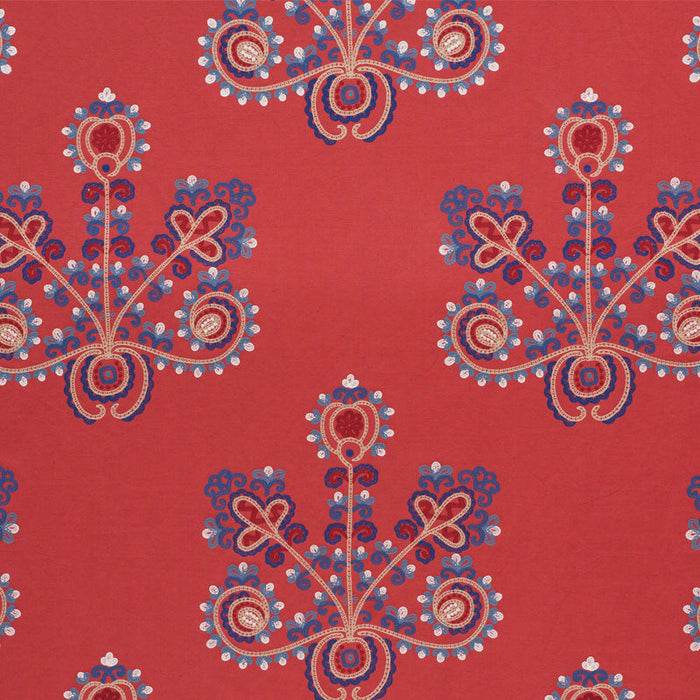 Schumacher Estrella Vermilion Fabric Sample 74451